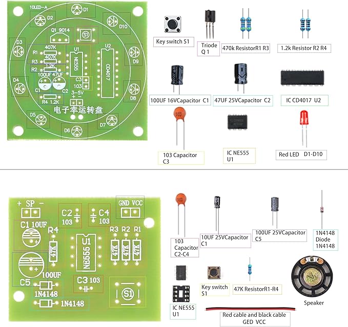 5in1 Soldering Practice Kit Mini Musical Tesla Coil, Plug-in Flowing Light - Image 3