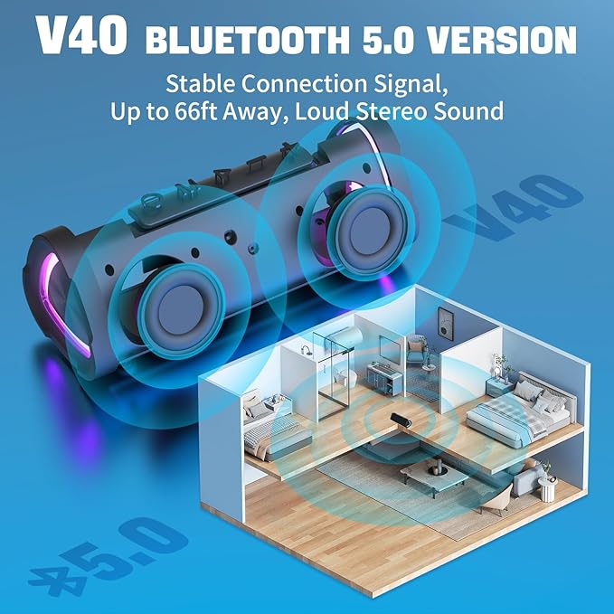 Vanzon Bluetooth Speakers V40 Portable Wireless Speaker V5.0 - Image 6