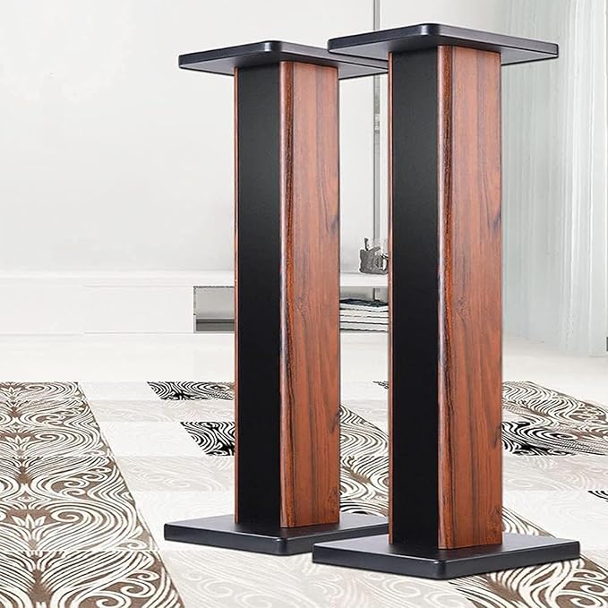 Speaker Stands Wood Grain 28 Inch Universal Floor Speaker Stands Pair Heavy - Image 4