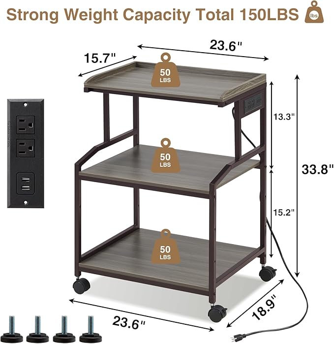 Lauren&Harold 34'' Printer Stand - Image 8