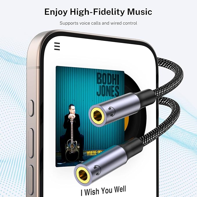 MOSWAG USB C to Dual 3.5mm Female Headphone Splitter, Type C to Dual 3.5mm - Image 6