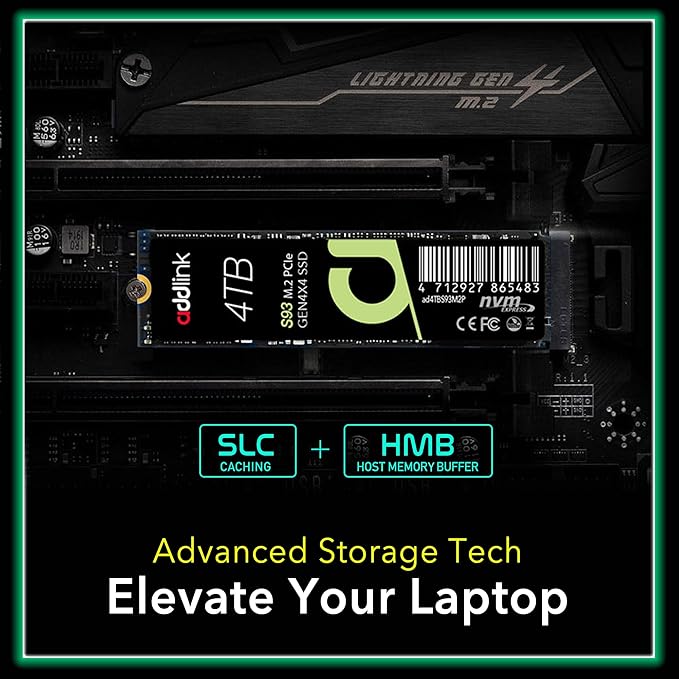 Addlink S93 4TB PCIe 4.0 M.2 Gen 4 Memory Expansion SSD, Internal Solid State - Image 4