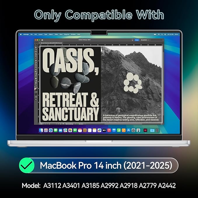 360° Privacy Screen for MacBook Pro 14 Inch, 4 Way Privacy Anti Glare Blue - Image 7
