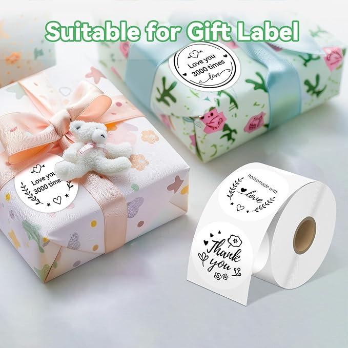 2'' White Round Thermal Labels, Name/Price Tag, QR Code, 750 Labels/Roll - Image 8