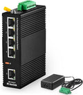 MokerLink 5 Port Industrial DIN-Rail Network Switch, 10/100Mbps Fast Ethernet by MokerLink