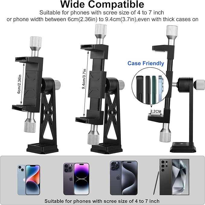 Peastrex Metal Phone Tripod Mount Extra Deep Clamp - Image 2