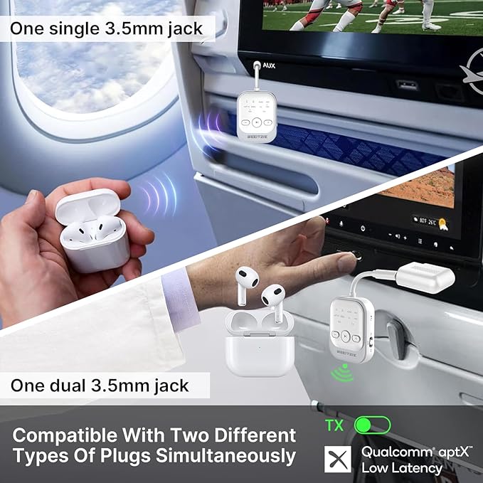 Ultra Bluetooth 5.4 Transmitter & Receiver, 2-in-1 Wireless Audio Transmitter - Image 3