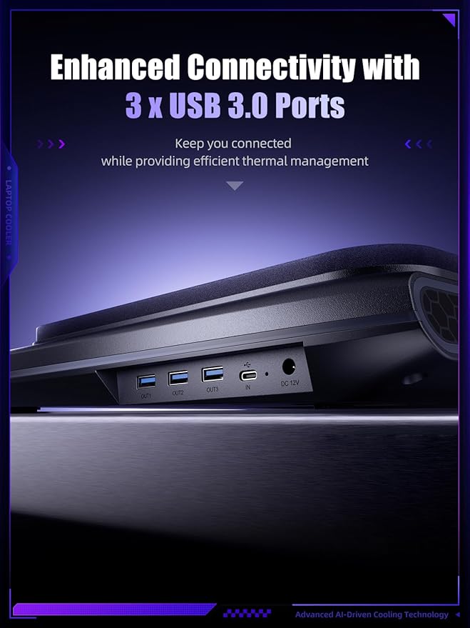 llano V12 Ultra Laptop Cooling Pad - Image 7