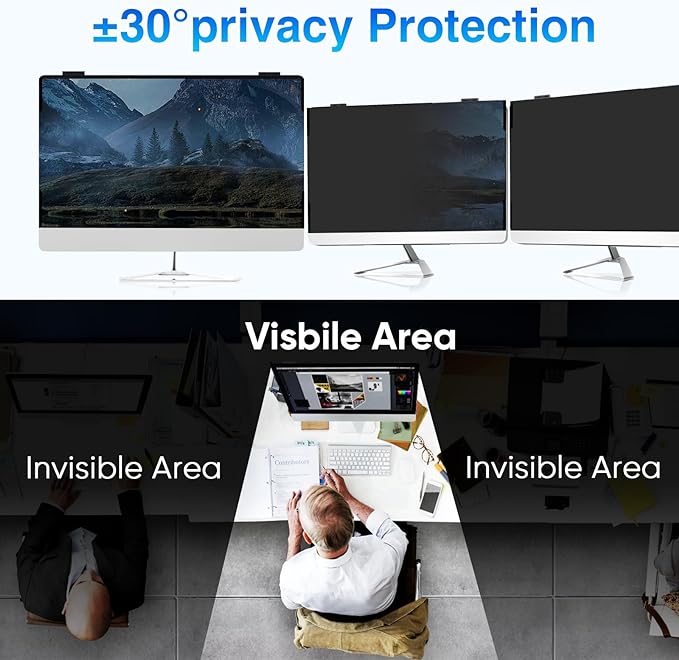 Computer Privacy Screen 23.6 Inch Magnetic, Removable Hanging Privacy Shield - Image 4