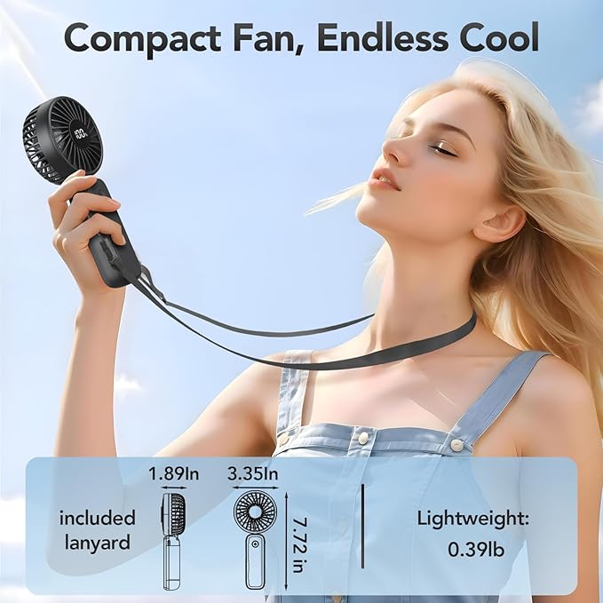 PANERGY Portable Handheld Fan, 5000mAh Rechargeable, 14H Max Cooling Time - Image 6