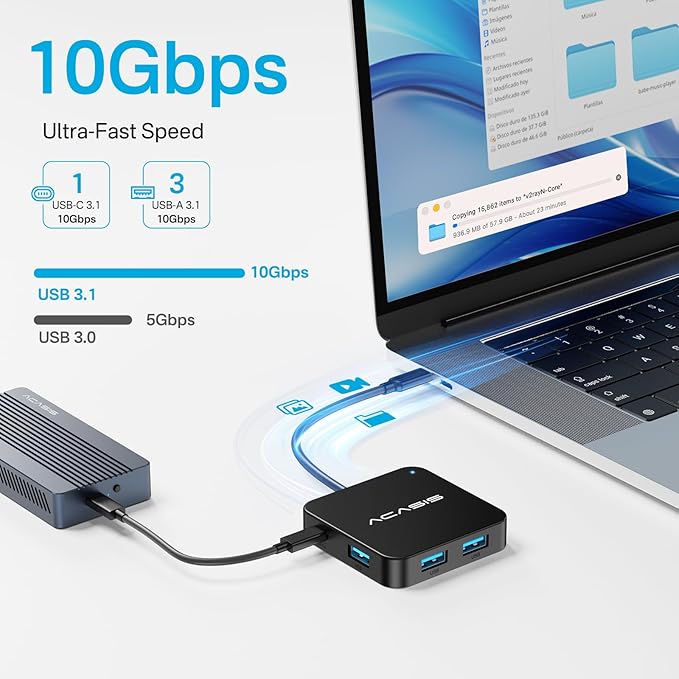 ACASIS USB C Hub 10Gbps, 6-in-1 Multiport Adapter - Image 4