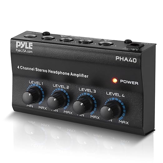 Pyle 4-Channel Portable Stereo Headphone Amplifier by PyleUSA