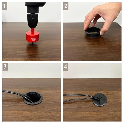 2 Pack Desk Grommet 2 Inch, Desk Hole Cover - Image 4