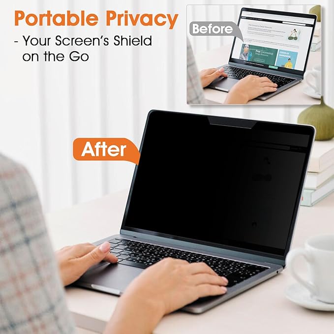 Magnetic Laptop Privacy Screen 13.3 Inch 16:9- Removable Anti-Glare Blue Light - Image 6