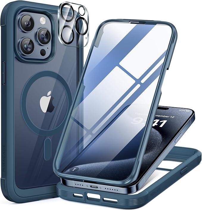 Miracase Magnetic for iPhone 15 Pro Case Full-Body Phone case by Miracase