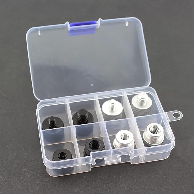 TAODAN 8PCS Black and Silver Aluminum Alloy Microphone Adapter Screws Set by TAODAN