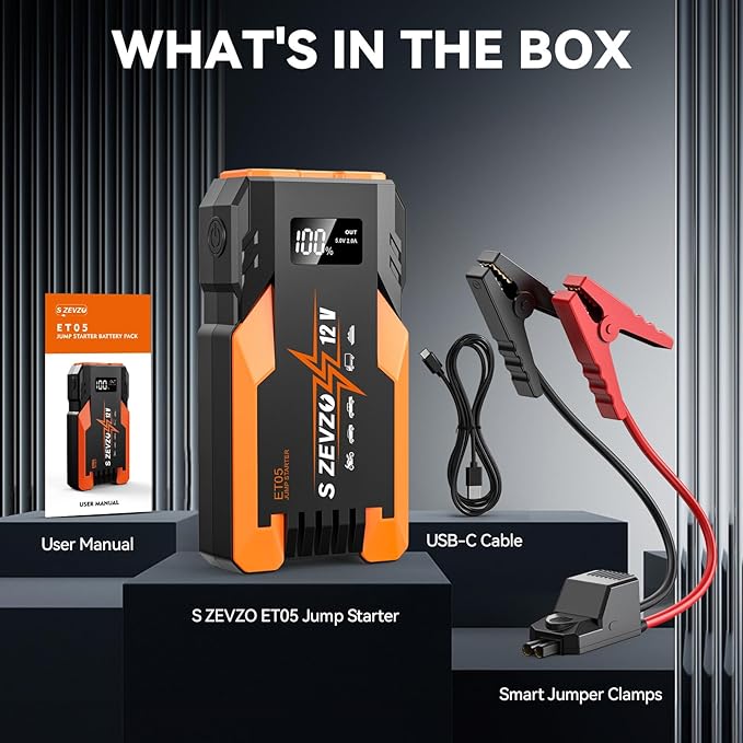 S ZEVZO ET05 Jump Starter 3000A Portable Car Jump Starter Battery Pack - Image 7