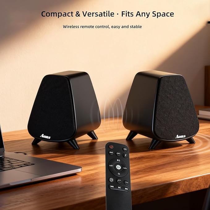 AS31 Active Bookshelf Speakers – 80W RMS 2-Way Stereo / 3″ Long-Stroke Woofer & - Image 8
