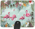 Tropical Leaves and Flamingo Gaming Mouse Pad， Rectangle Mouse Pad Size by Qien+BaiSei
