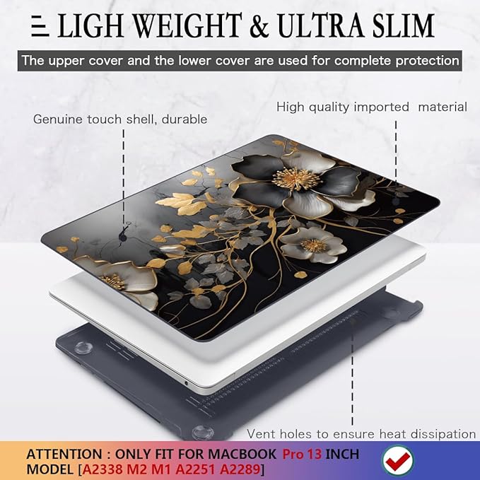CISSOOK Compatible with MacBook Pro 13 inch Case M2 2025-2020 A2338 M1 A2251 - Image 4