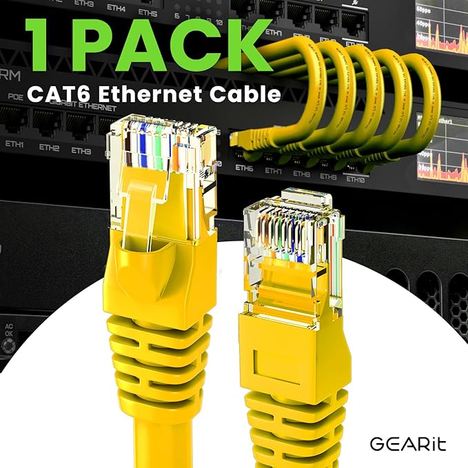GEARit Cat 6 Ethernet Cable Cat6 Network Patch, Snagless Cord, Internet - Image 2