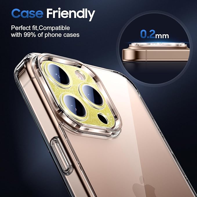 UniqueMe for 3 Pack iPhone 16 Pro/iPhone 16 Pro Max Camera Lens Protector - Image 6