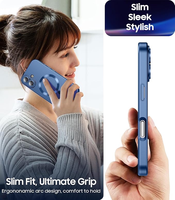 Magnetic for iPhone 16 Case Slim Soft Silicone Bumper Shockproof Metallic - Image 7