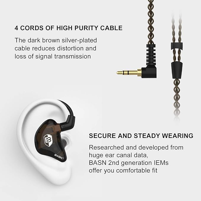 BASN in Ear Monitor Headphones for Musicians, Bsinger 2nd Generation Sound - Image 6