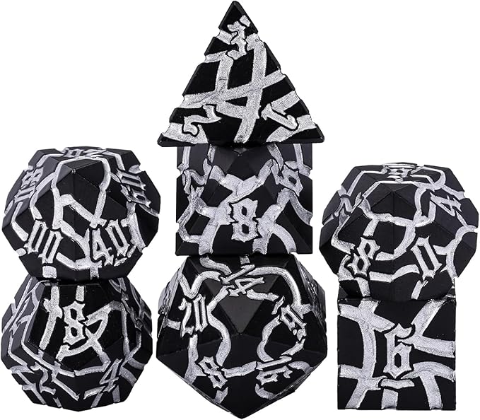 D&D Stripe Dice Set, Crack Polyhedral Dice by Maywin