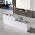Reception Desk with Counter, Modern Front Desk Reception Counter with Keyboard by NUIPESN