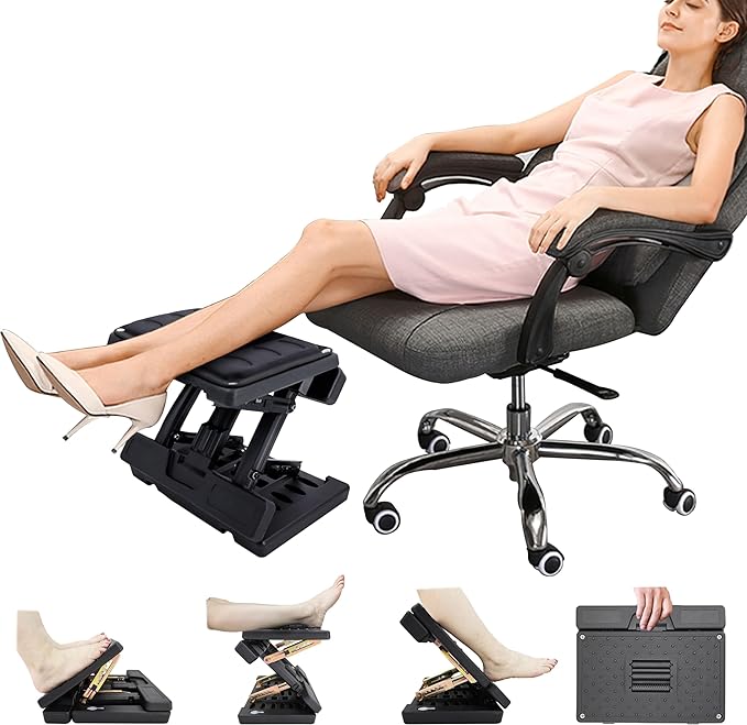 Adjustable Foot Rest and Footstool Under Desk, Ergonomic Leg Rest by kalnweis