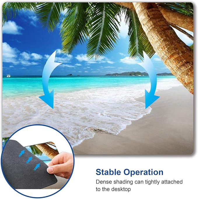 Beach Mouse Pad, Coconut Trees Design Mouse Pad, Nature Mousepads, Custom - Image 6