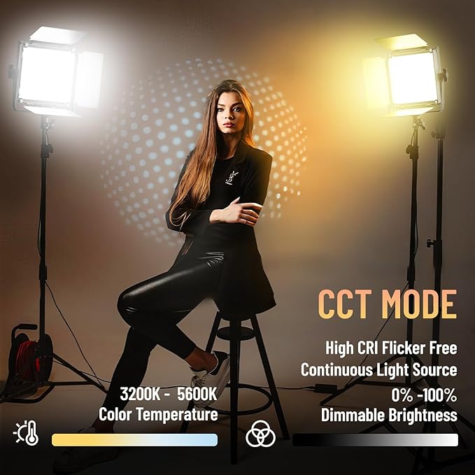 Mettlelite 2 Pack SPL210B Bi Color LED Video Light Kit - Image 2