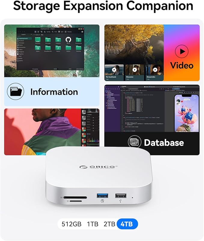 ORICO MiniMate SE Mac mini M4 512GB Storage & Docking Station, External SATA - Image 3