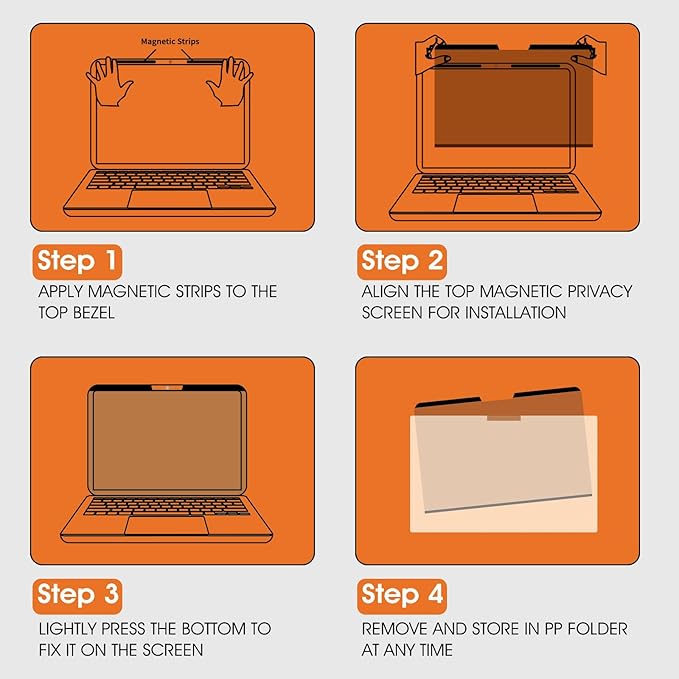 Magnetic Laptop Privacy Screen 14 Inch 16:9 Display- Removable Anti-Glare Blue - Image 8