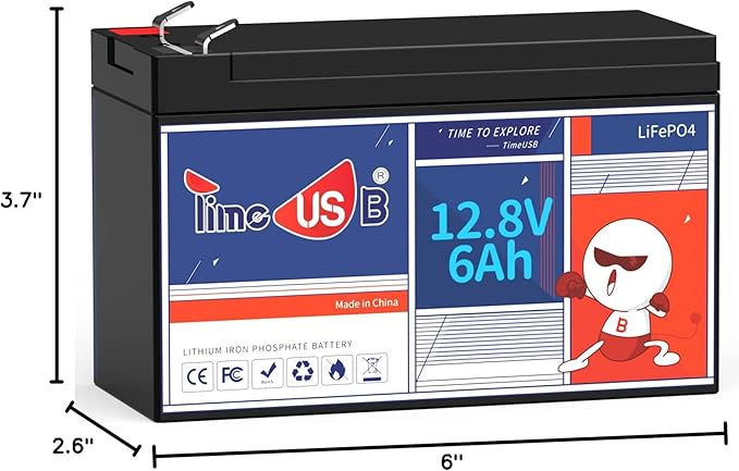 12V 6Ah LiFePO4 Lithium Battery, Deep 2000+ Rechargeable Cycle, Low - Image 8