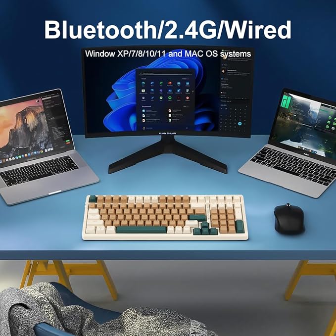 Wireless Mechanical Keyboard, Triple Mode 2.4G/USB-C/BT Gaming Keyboards 100 - Image 6