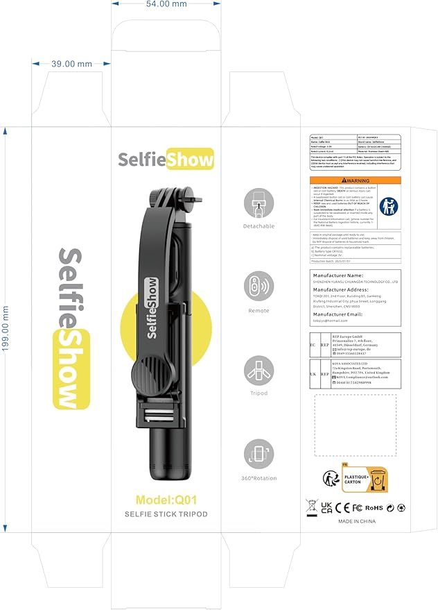 SelfieShow Selfie Stick, Extendable Selfie Stick Tripod - Image 11