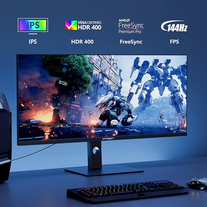 INNOCN 40C1R Ultrawide Monitor 40" WQHD 3440 x 1440p 144Hz FreeSync Premium - Image 2