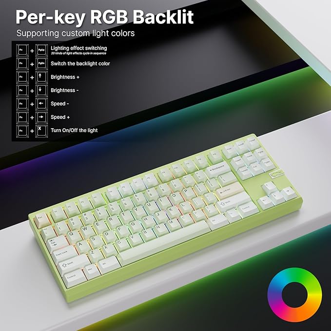 Chilkey ND TKL Aluminum Mechanical Keyboard, 87 Keys Tenkeyless Wireless Gaming - Image 8
