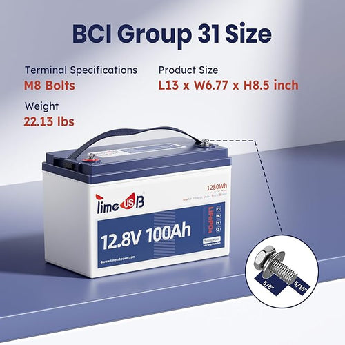 12.8V 100Ah TM LiFePO4 Battery - Image 2