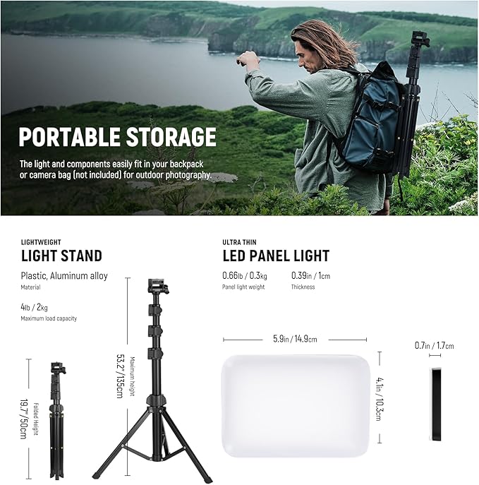 NEEWER BASICS LED Video Light, 2 Pack Studio Panel Key Lighting Kit - Image 6