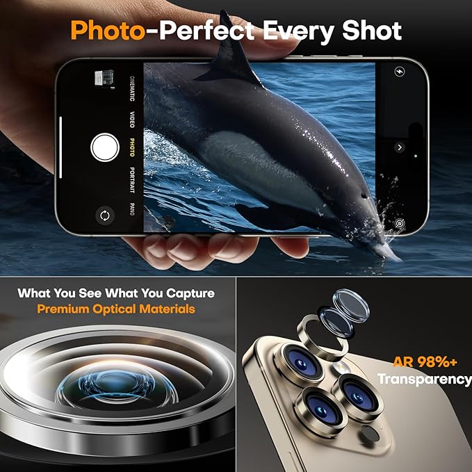 Camera Lens Protector for iPhone 16 Pro Max/16 Pro/15 Pro Max/15 Pro/14 Pro - Image 5