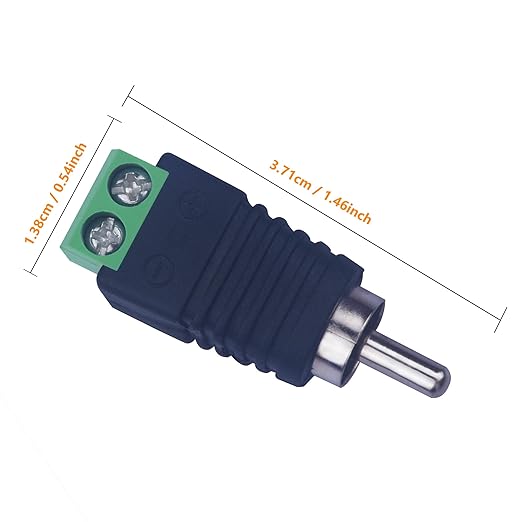 RCA Plugs for Speaker Wire, RCA to AV Screw Terminal Connector, Phono RCA Male - Image 4