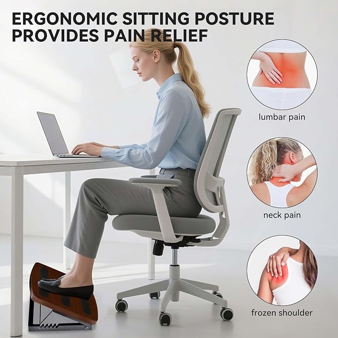 Adjustable Foot Rest for Under Desk at Work, Ergonomic Foot Stool Under Desk - Image 4