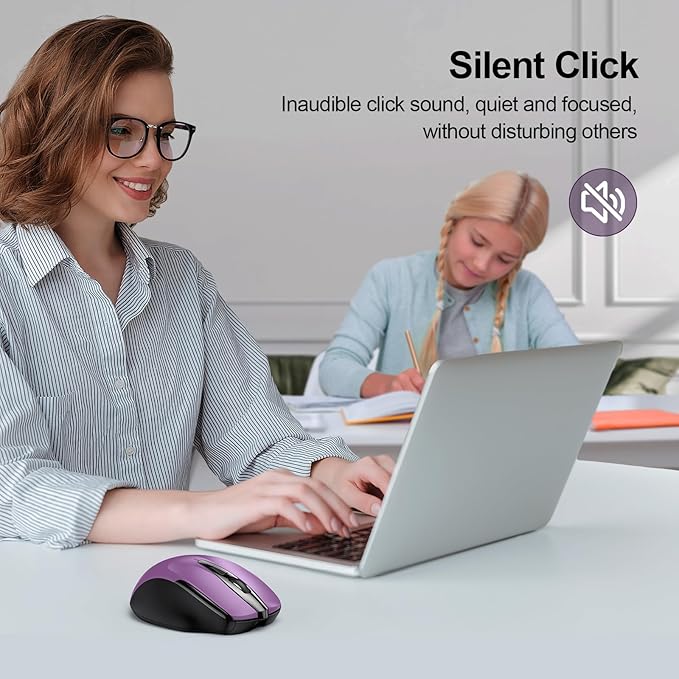 TECKNET Rechargeable Wireless Mouse, USB-A Silent Mouse, Quiet Click, 6 - Image 4