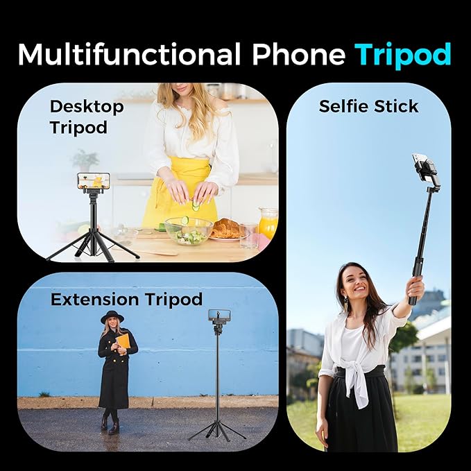 Auto Face Tracking Tripod & 360° Rotating Selfie Stick - Image 8