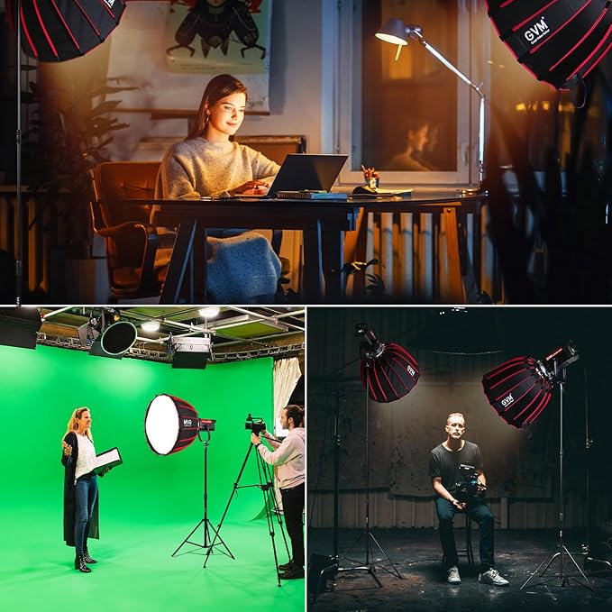 GVM 300W LED Video Light, 221950lux/1m, ARO SD300B Photography Lighting Kit - Image 8
