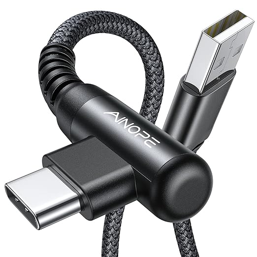 AINOPE 2-Pack Type C Charging Cable 3.1A Fast Charge, Right Angle USB C Cable by AINOPE10yearsforphoneaccessories