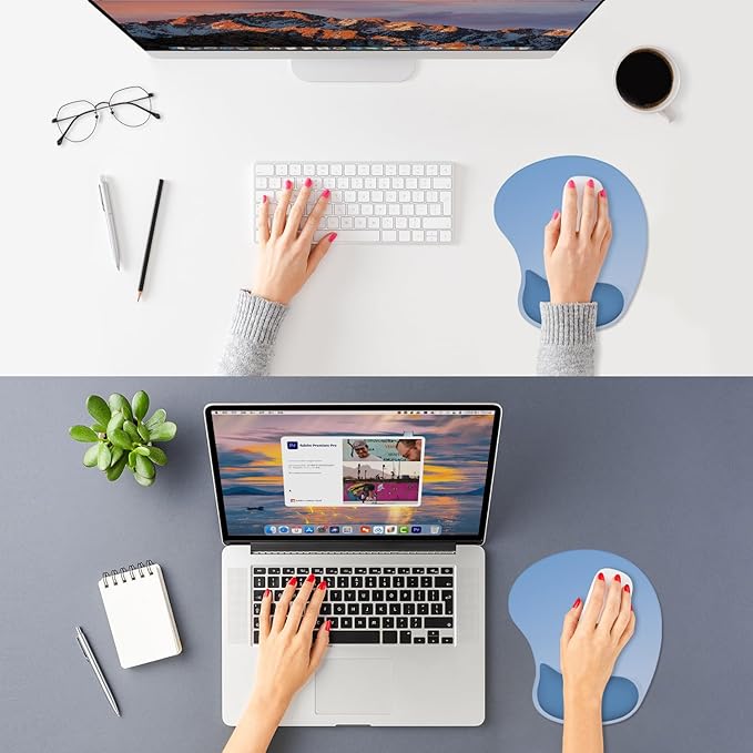 ITNRSIIET Ergonomic Mouse Pad, Cushioned Gel Wrist Rest, Non-Slip Base - Image 2